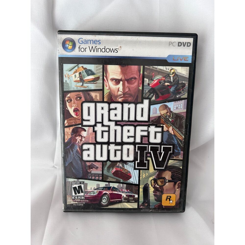 Grand Theft Auto IV GTA 4 PC DVD ROM Games For Windows Map Guide Manual Discs